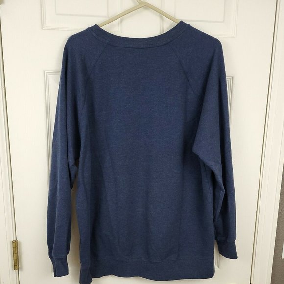 Wildfox Good Vibes Sweatshirt Women's Size medium Oversized Blue - Picture 7 of 7